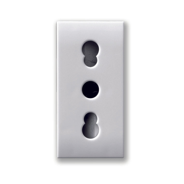 441006/15TS Ave Italian standard combined socket P17/11 2P+Z 10/16A 250Vac, white, 1 module