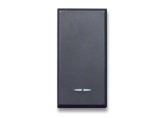 445005 Ave Single-pole button NO 10A 250Vac, Tekla black matte color, 1 modules