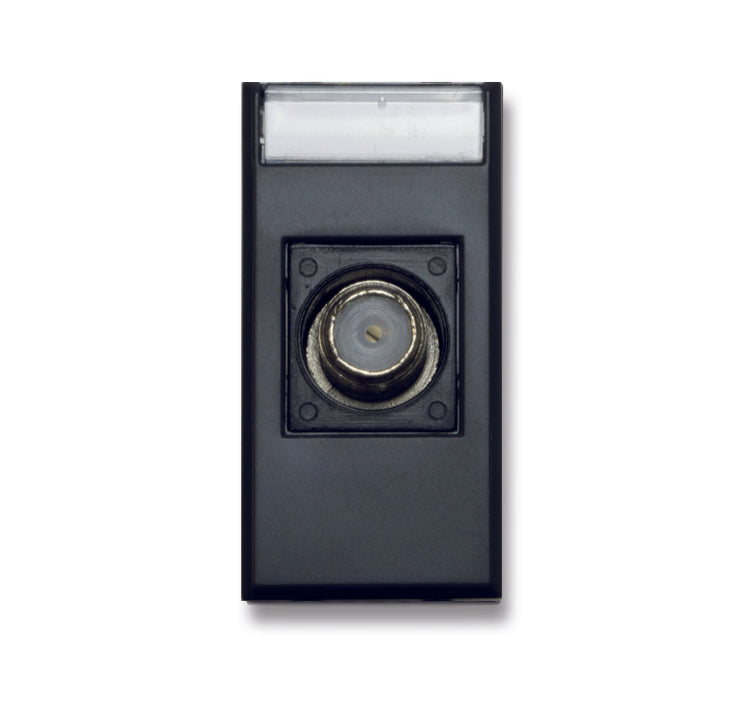445096FE Ave Direct TV socket with female connector, Tekla black matte color, 1 module