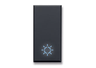 445TLP Ave Button with lamp symbol, Tekla black matte color, 1 module