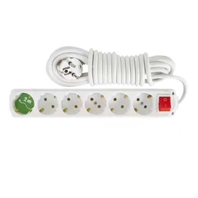 Almera 6 Gang Earthed Group Socket with Switch and Cord