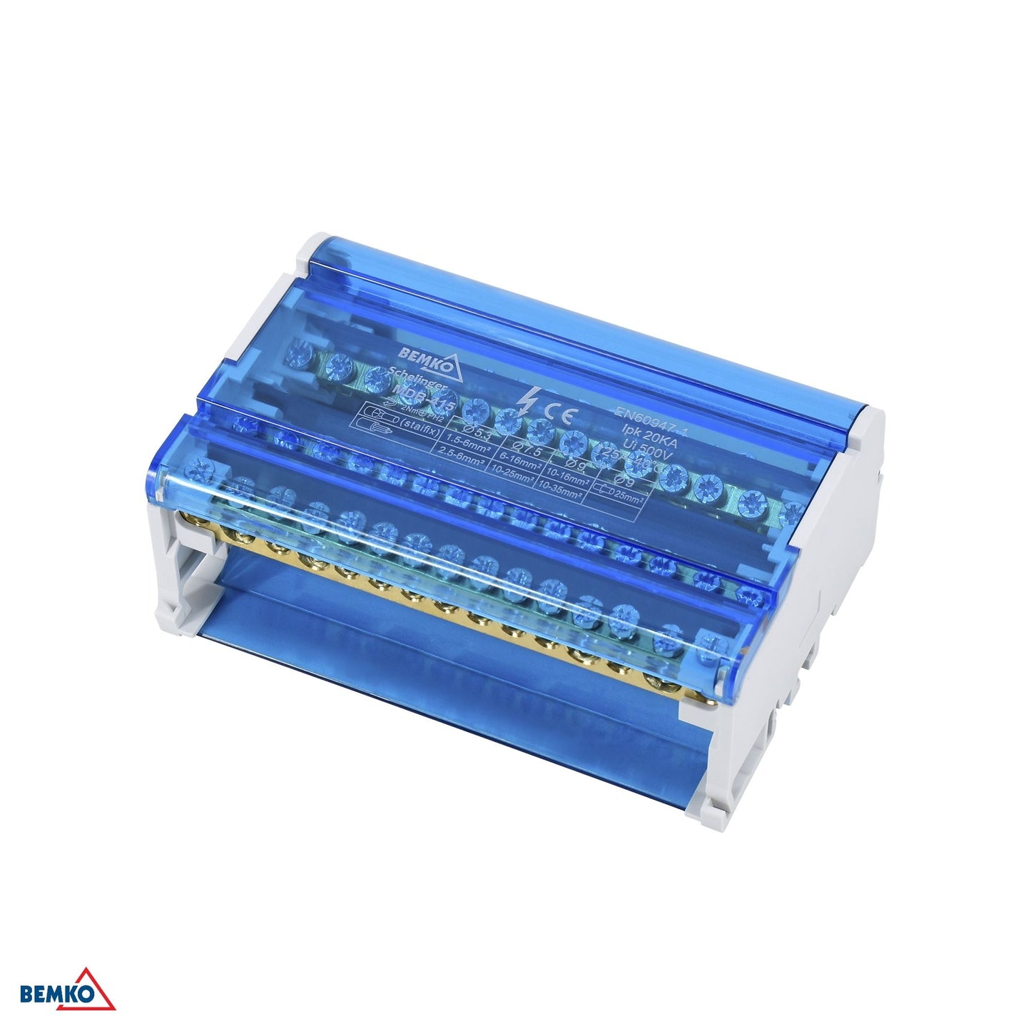 Schelinger Modular Distribution Block 60 4x15 (11x5,3mm + 2x7,5mm + 2x9,1mm)