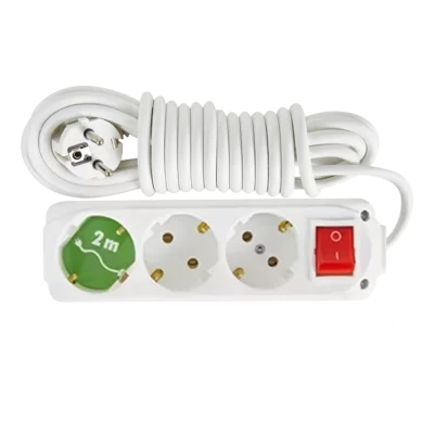 Almera 3 Gang Earthed Group Socket with Switch and Cord