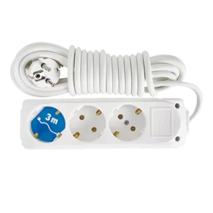 Almera 3 Gang Earthed Group Socket with Cord