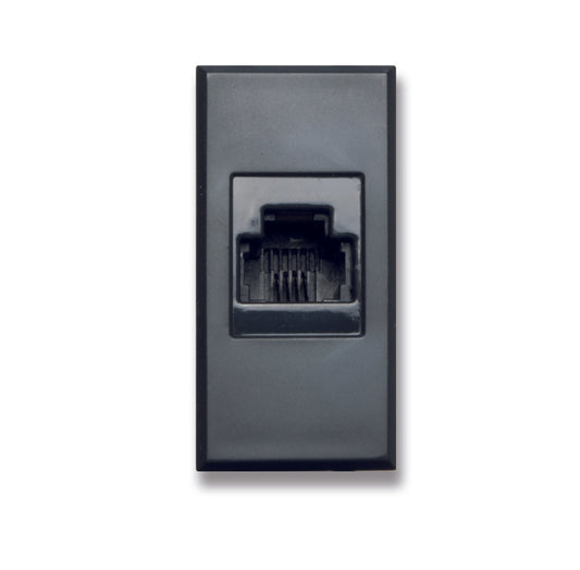 445024 Ave Telephone socket RJ11 Tekla black matte color, 1 module