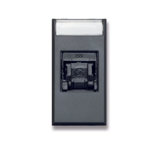 445029C5E Ave Computer connector RJ45 CAT5e UTP with cover, Tekla black matte color, 1 module