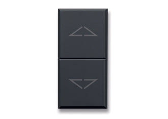 445053 Ave Two-way single-pole button for blinds 10A 250Vac, 3 positions, Tekla black matte color, 1 module