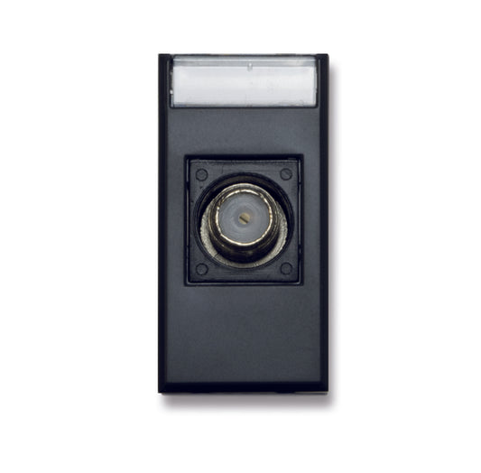 445096FE Ave Direct TV socket with female connector, Tekla black matte color, 1 module