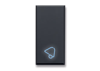 445TSP Ave Button with bell symbol, Tekla black matte color, 1 module