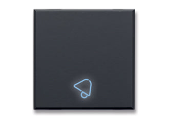 445TSP/2 Ave Button with bell symbol Tekla black matte color, 2 modules