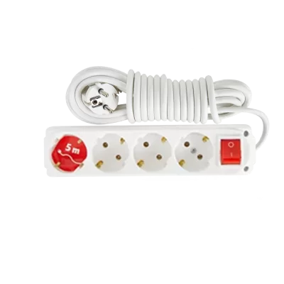 Almera 4 Gang Earthed Group Socket with Switch and Cord