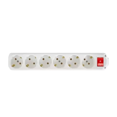 Almera 6 Gang Earthed Group Socket with Switch