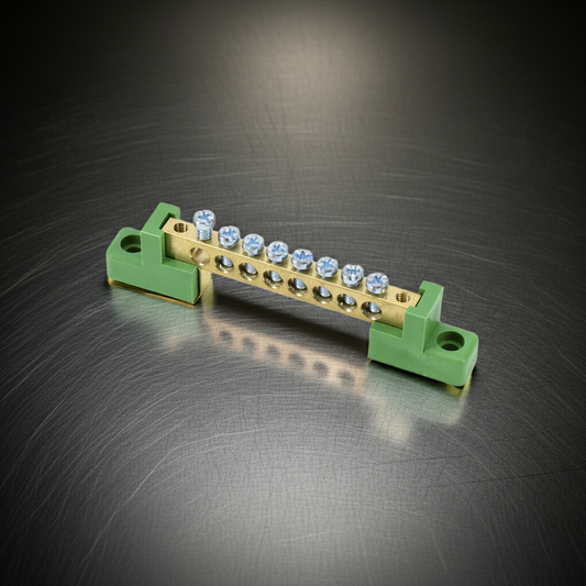 Schelinger Terminal Block on Flat Isulators 6x9 Green