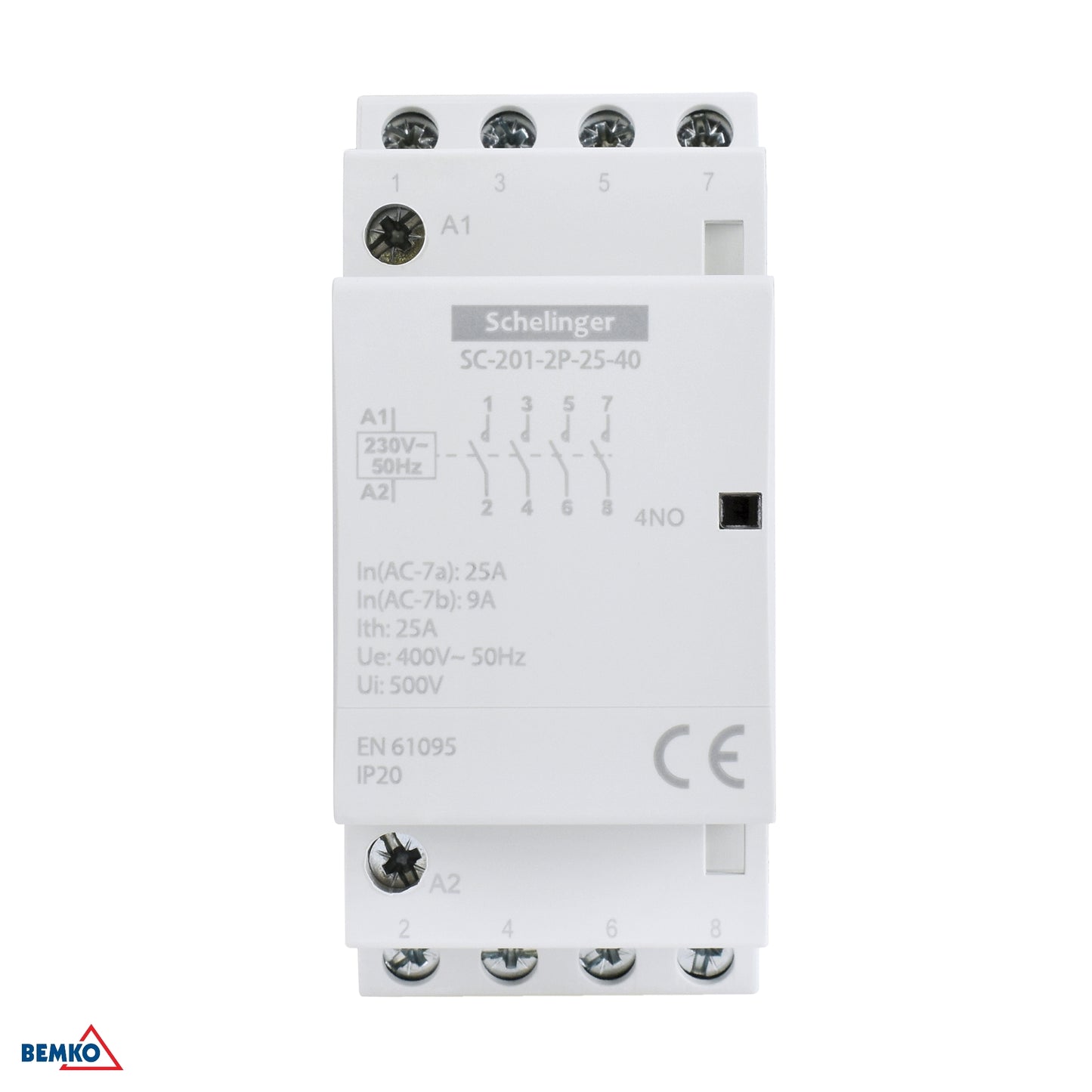 Schelinger Modular Contactor SC201 2P 25A TYP 40 (4NO + 0NC)