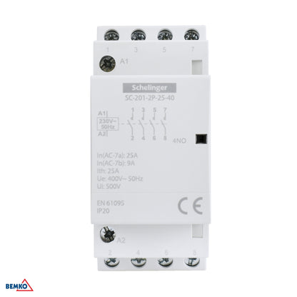 Schelinger Modular Contactor SC201 2P 25A TYP 40 (4NO + 0NC)