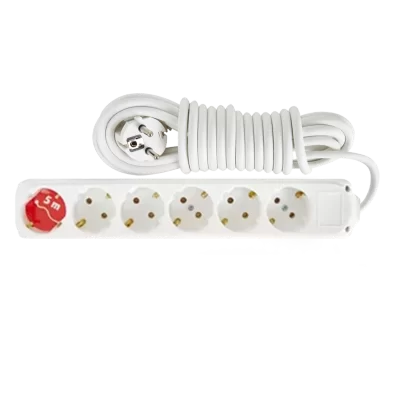 Almera 6 Gang Earthed Group Socket with Cord