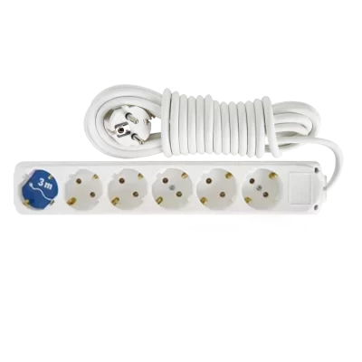 Almera 6 Gang Earthed Group Socket with Cord
