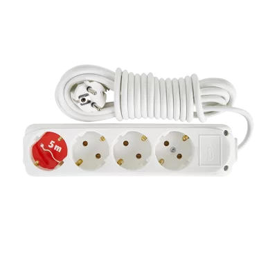 Almera 4 Gang Earthed Group Socket with Cord