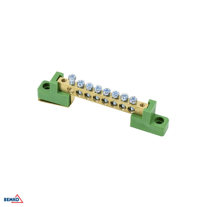 Schelinger Terminal Block on Flat Isulators 6x9 Green